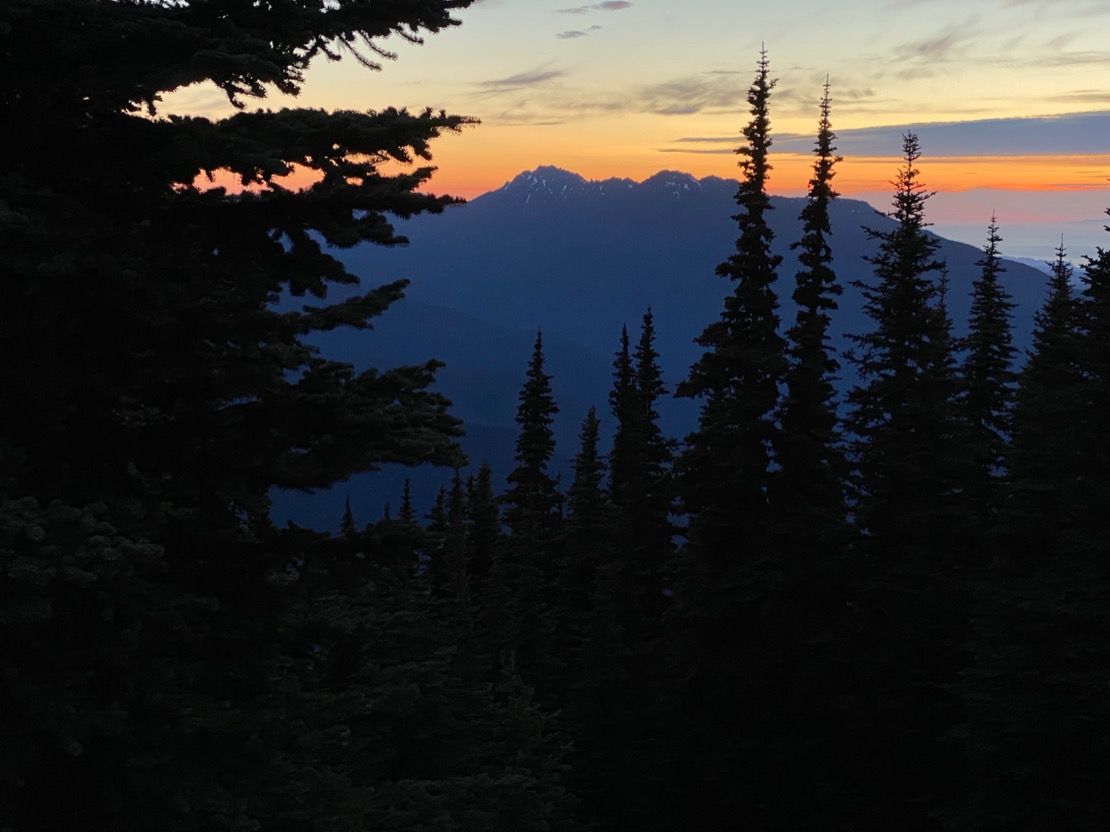 Sunset over mountains in Olympic NP