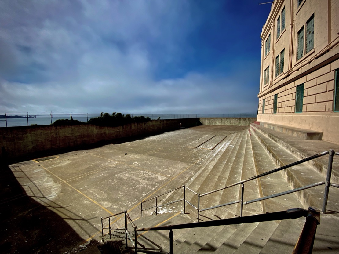 The yard at Alcatraz prison