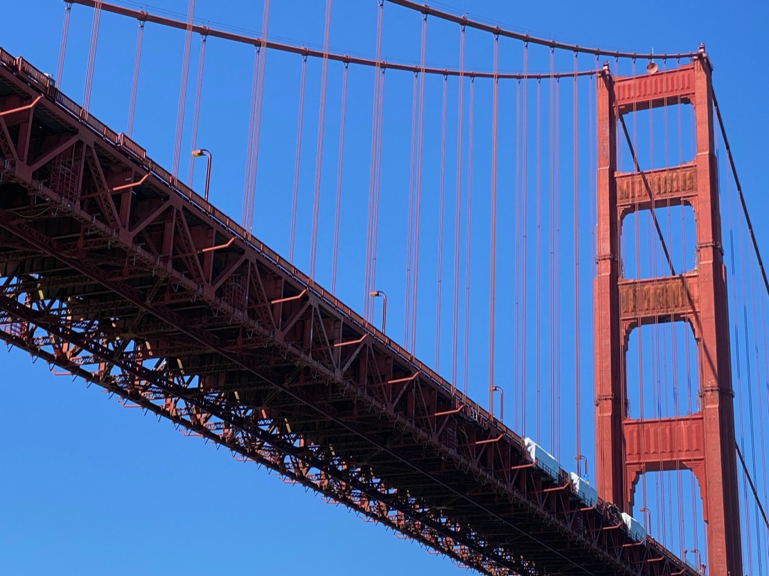 The Golden Gate Bridge on a blue-bird day